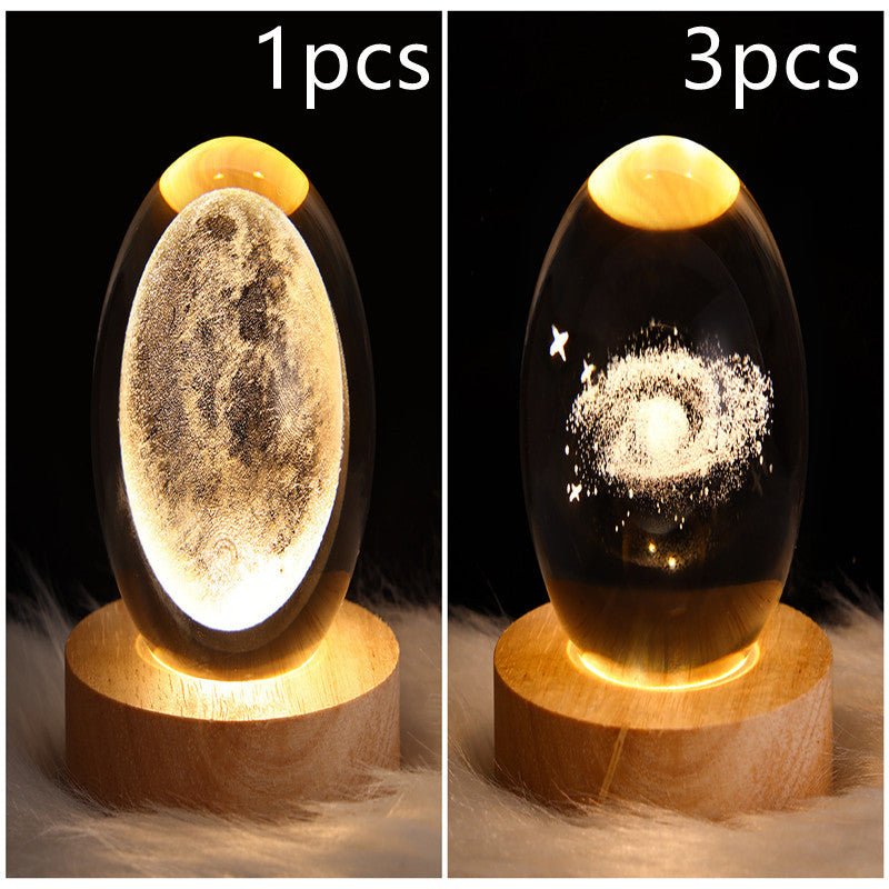 Galaxy Crystal Ball Moon Lamp - 3D Night Light for Kids Birthday Gift - silverfoxgoods